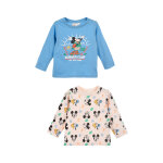 2 t - shirts en coton biologique mickey et donald disney - bleu clair et nude 2 t - shirts en coton biologique mickey et donald disney - bleu clair et nude
