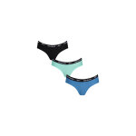 3 slips molly noir, vert et bleu