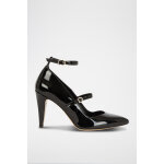 Babies en cuir de veau verni noir