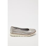 Ballerines compenses en cuir - argent