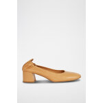 Ballerines  talons en cuir de chvre - marron