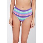 Bas de maillot taille haute bajastripe turquoise et fuchsia Bas de maillot taille haute bajastripe turquoise et fuchsia