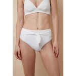 Bas de maillot taille haute pampa blanc