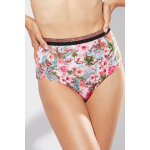 Bas de maillot taille haute rose et bordeaux - tezenis by calzedonia