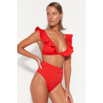 Bas de maillot taille haute rouge Bas de maillot taille haute rouge