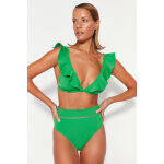Bas de maillot taille haute vert