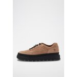 Baskets compens�es en nubuck beige et noir