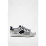 Baskets en cuir autograph blanc et bleu fonc