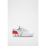 Baskets en cuir blanc et rouge