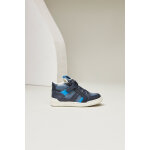 Baskets en cuir wincky bb bleu marine et gris