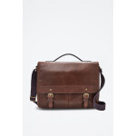 Besace bandoulire en cuir miles marron fonc