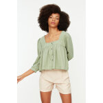 Blouse boutonne  col carr