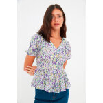 Blouse cache - coeur fleurie