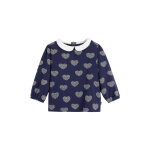 Blouse en coton biologique bleu marine - obabi