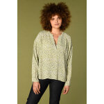 Blouse leopold ecru et vert