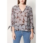 Blouse marron fonc chin et gris