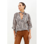 Blouse marron et noir