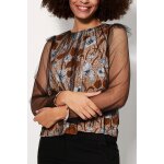 Blouse noir et beige