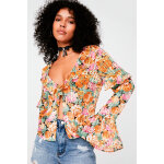 Blouse rose et marron