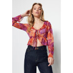 Blouse rose et orange