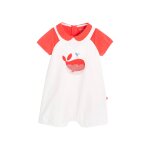 Blouse et salopette - short rouge et blanc
