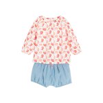 Body trompe - l??il et short blanc et ciel