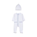 Bonnet et grenouillère ecru et ciel - absorba Bonnet et grenouillère ecru et ciel - absorba