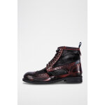 Boots en cuir et nubuck benedict bordeaux et noir
