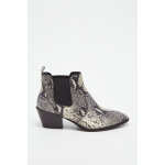 Bottines chelsea en cuir de veau noir et blanc