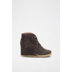 Bottines compenses en nubuck kick week - marron fonc