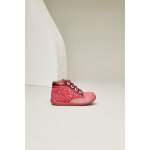 Bottines en cuir bonzip - 2 bordeaux et argent