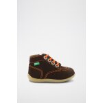 Bottines en cuir bonzip - 2 marron fonc et orange