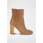 Bottines en cuir taupe