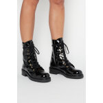 Bottines en cuir de veau verni metermaid - noir - stuart weitzman