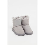 Bottines fourr�es en nubuck gris - oka�bi