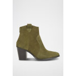 Bottines en nubuck kaki