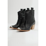 Bottines western en cuir avec d�tails m�talliques