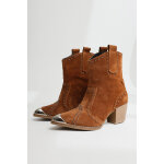Bottines western en cuir avec d�tails m�talliques