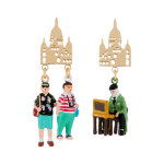 Boucles d'oreilles dor  l'or fin jaune