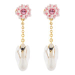 Boucles d'oreilles pendantes dores  l'or fin jaune