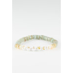 Bracelet �lastique en nacre lettrage chance