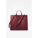 Cabas en cuir carmen bordeaux