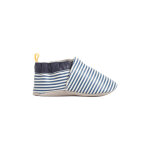 Chaussons en cuir bleu et blanc - obabi