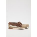 Chaussures bateau en cuir beige et marron Chaussures bateau en cuir beige et marron