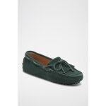 Chaussures bateau en nubuck vert