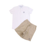 Chemise et bermuda en lin morales blanc chin et beige chin