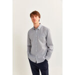 Chemise ecru et bleu nuit