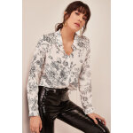 Chemise fleurie ecru