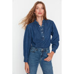 Chemise en jean à manches bouffantes Chemise en jean à manches bouffantes