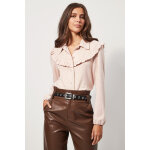 Chemise toucher velours � volants